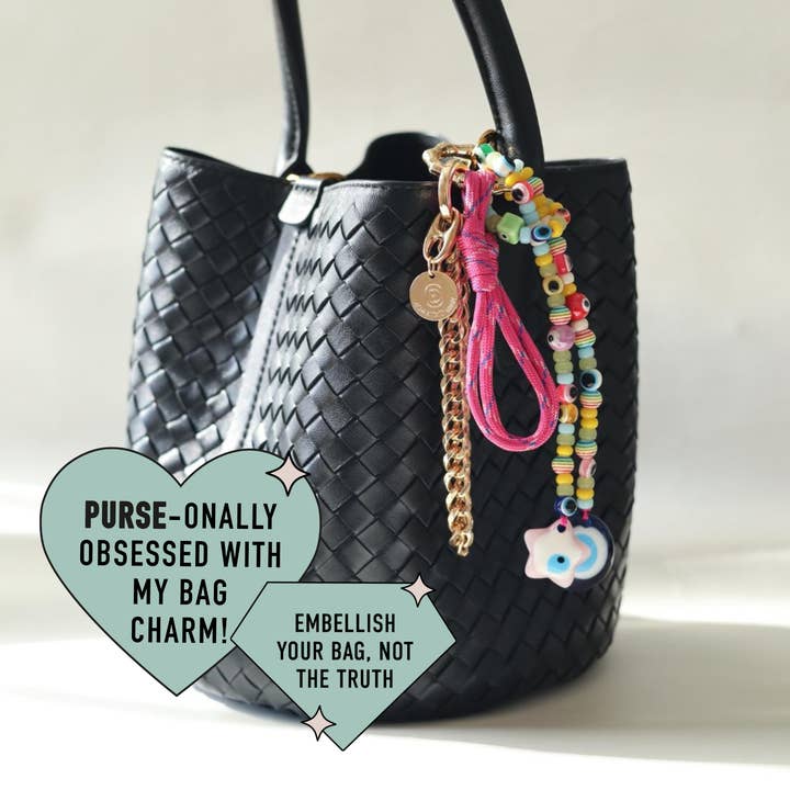 Fuschia Fortune Bag Charm for wholesale by Miami Chains & Co.