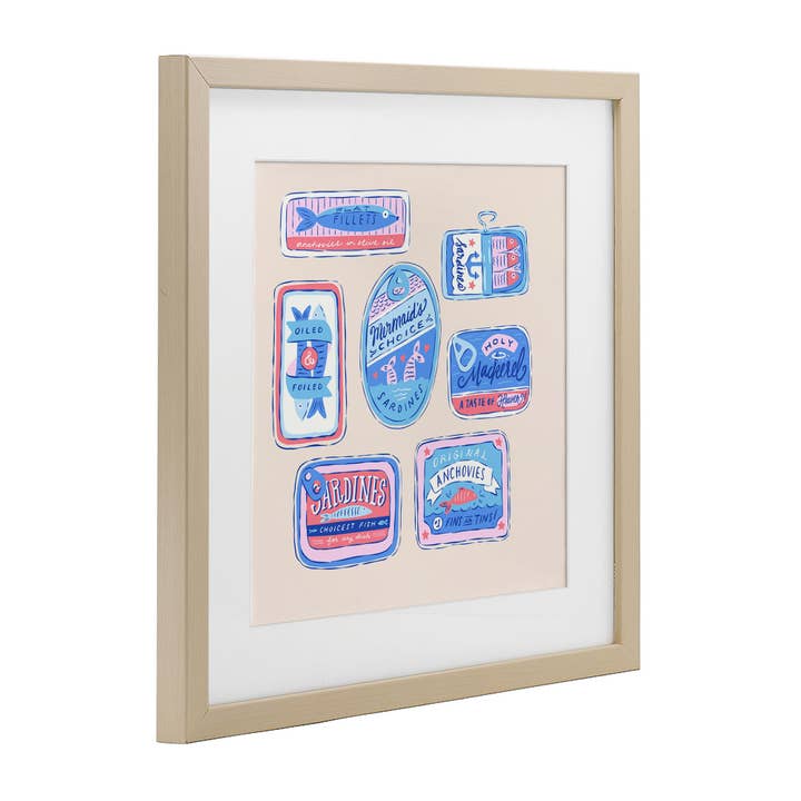 Stupell Industries - Wholesale Wall sign - Various Canned Fish Seafood - Print Under Glass Wall Art8