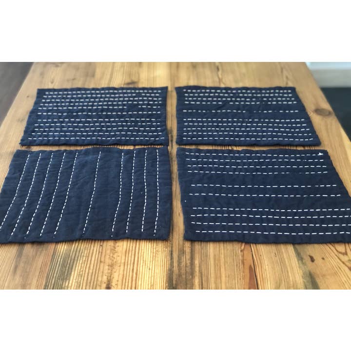 JoanR - Wholesale Placemat - Dianthus Shibori set van 4 Zokin Matten #48: Japanse Zokin Mat5