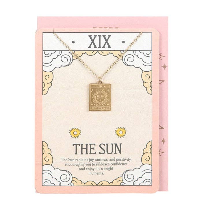 Something Different Wholesale - Wholesale Everyday Greeting Card - The Sun Vintage Tarot Card Necklace on Greeting Card1
