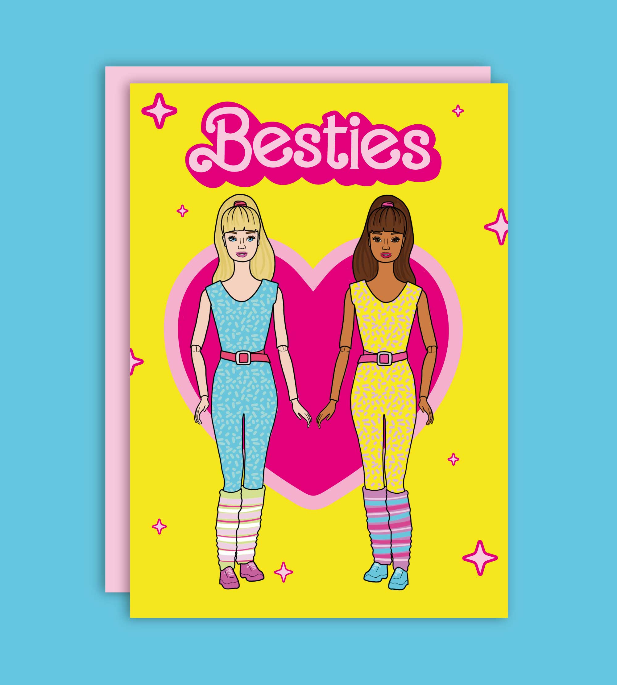 Studio Soph (We Pay Your Import Fees - We Ship DDP) – wholesale Friendship card – Besties Barbie Bestfriend Greeting Card1