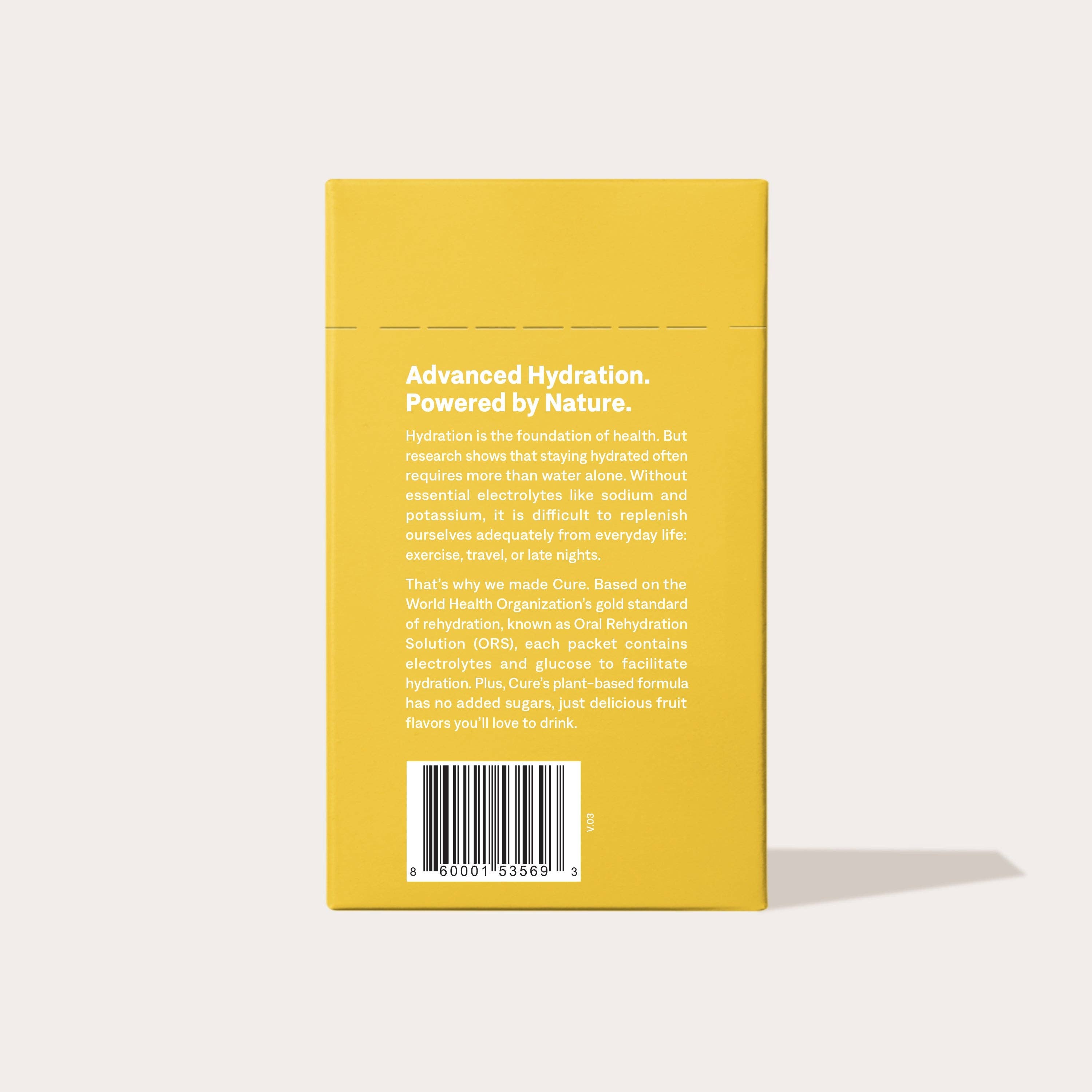 Cure Hydration - Wholesale Powdered Health Drink - Hydrating Electrolyte Drink Mix Lemonade 8ct
3