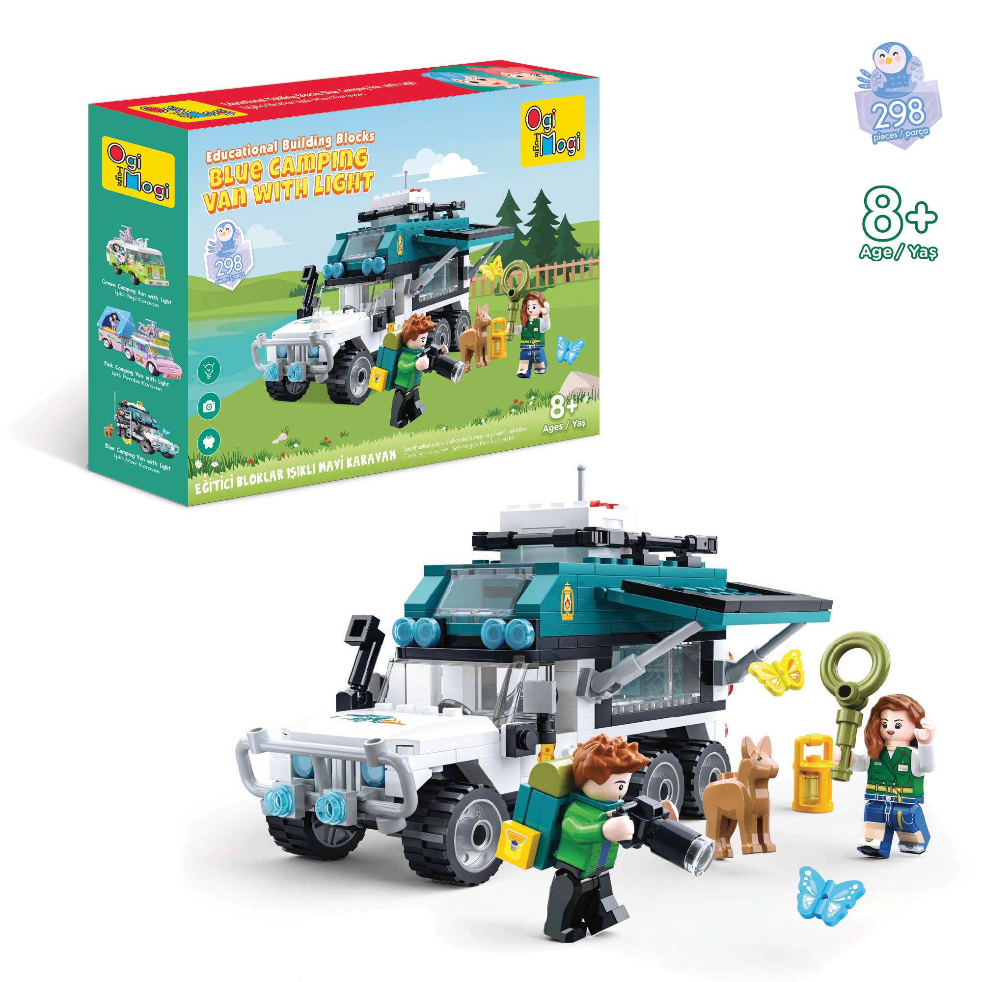 mehrfarbig Ogi Mogi Spielzeug Pädagogisches Leuchtendes Blaues Camper-Set 298 Teile, Kompatibel mit Lego für den Großhandel auf Faire0