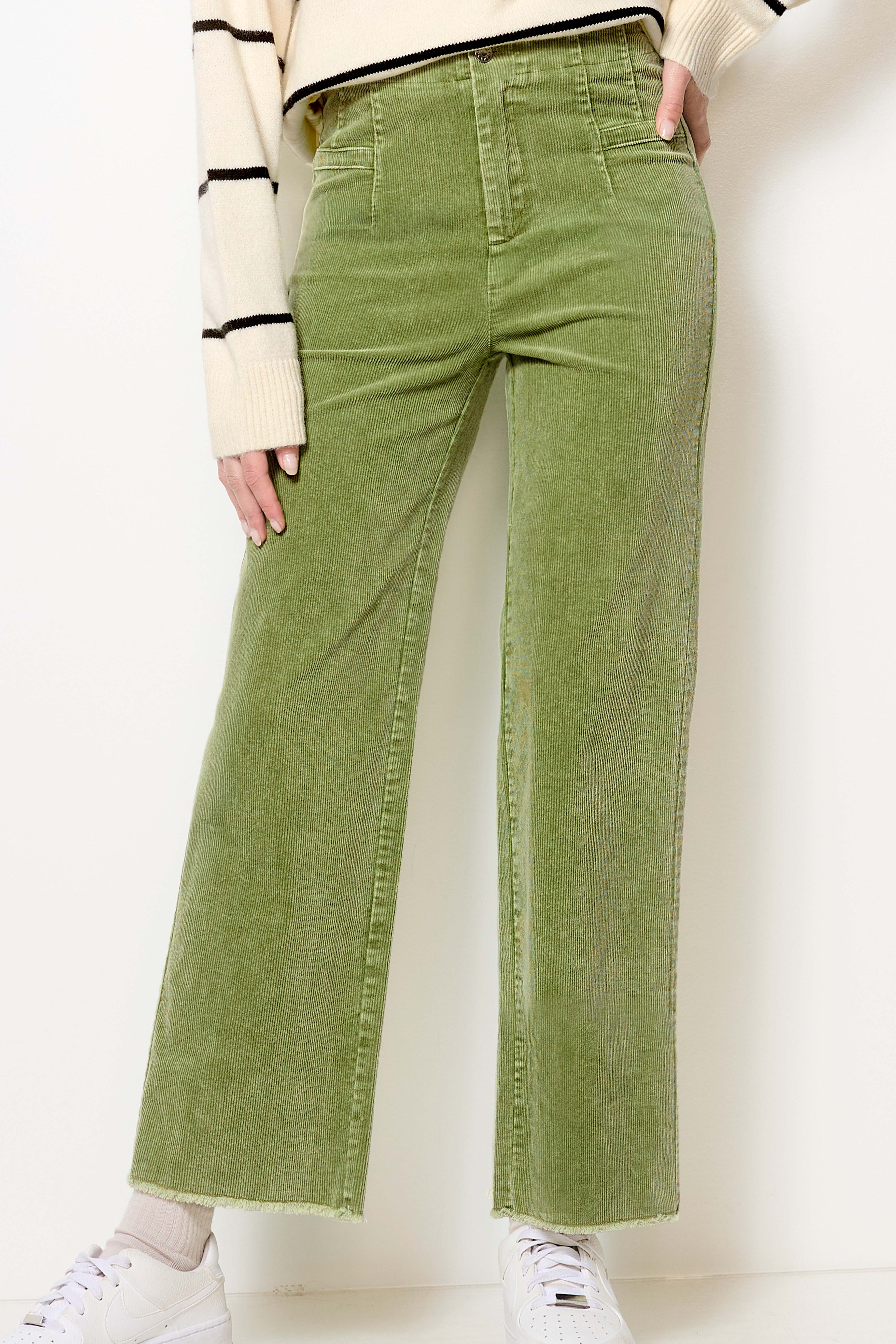 La Miel - Wholesale Pants - Women's - MCP4220-Mineral Washed High Waisted Wide Leg Corduroy Pants23