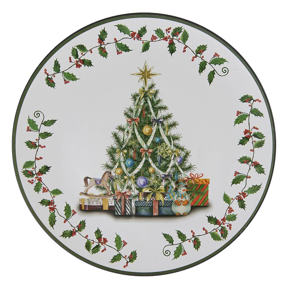 Clayre & Eef - Wholesale Charger Plate - 64594 Charger Plate Ø 33 cm Green White Plastic Christmas0
