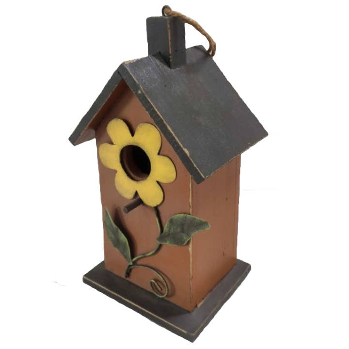 9.5" Sunflower Bird House for wholesale by Santa’s Workshop Inc.