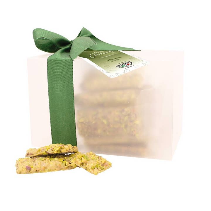 LUSCIOUX - OMNIA GROUP SRL - Wholesale Cookie - Pistachio Crunchy Sheets | Elegance Case | 150g