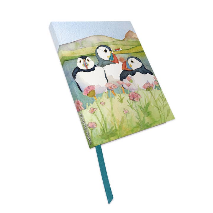 Sea Thrift Puffins Bound Notebook for wholesale by Emma Ball Ltd