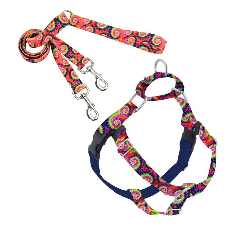 EarthStyle Classic Tie-Dye Freedom No-Pull Harness w/ Leash for wholesale by 2 Hounds Design