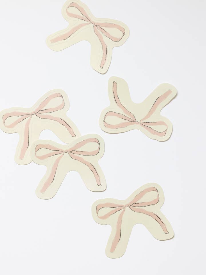 Pink Ribbon Bow Sticker for wholesale by Sumner Lane