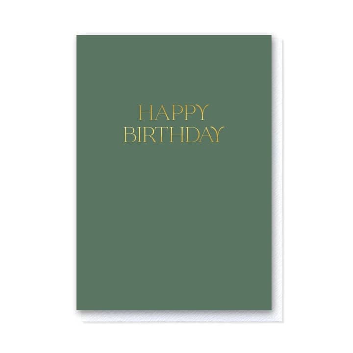 Elegant Sage Green Happy Birthday Card for wholesale by Grace Jackson Design