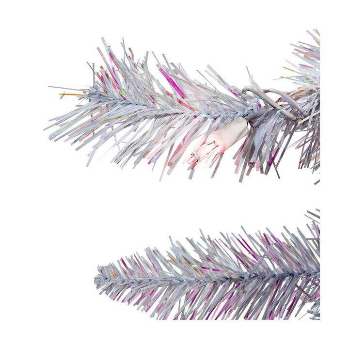 Kurt S. Adler, Inc. - Vente Fanion/guirlande - GUIRLANDE BLANCHE CRISTALLINE PRÉ-ÉCLAIRÉE DE 9 PI2