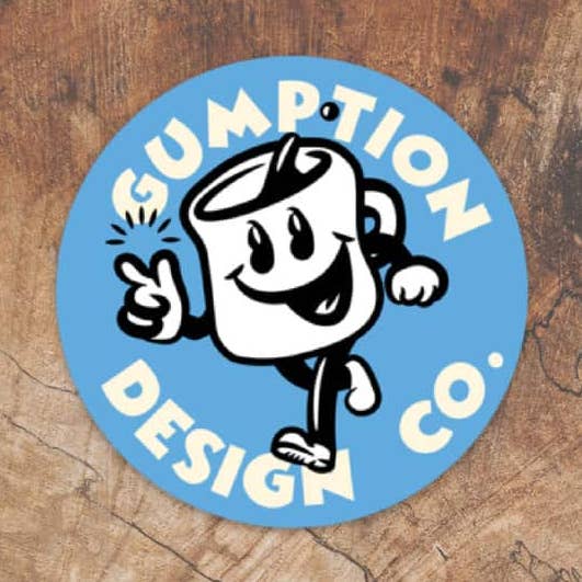 Fick Gumption Kaffe Klistermärke för wholesale av Gumption Design Co.