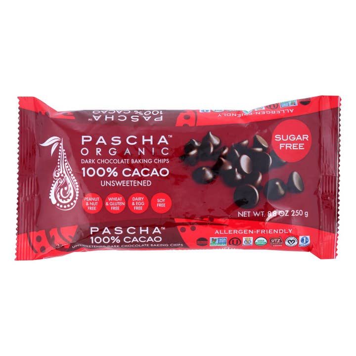 Ware Spark - Wholesale Chocolate - Pascha Chocolate Chips - Dark Unsweetened - Case Of 6 - 8.8 Oz.