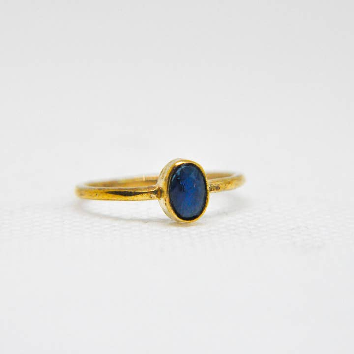 Zumki - Wholesale Single Stone/Solitaire Ring - Simple and Minimal Natural Gemstone Silver and Brass Ring16