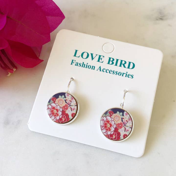 Love Bird Fashion Accessories - Wholesale Dangle earrings - Japanese Flower Earrings2