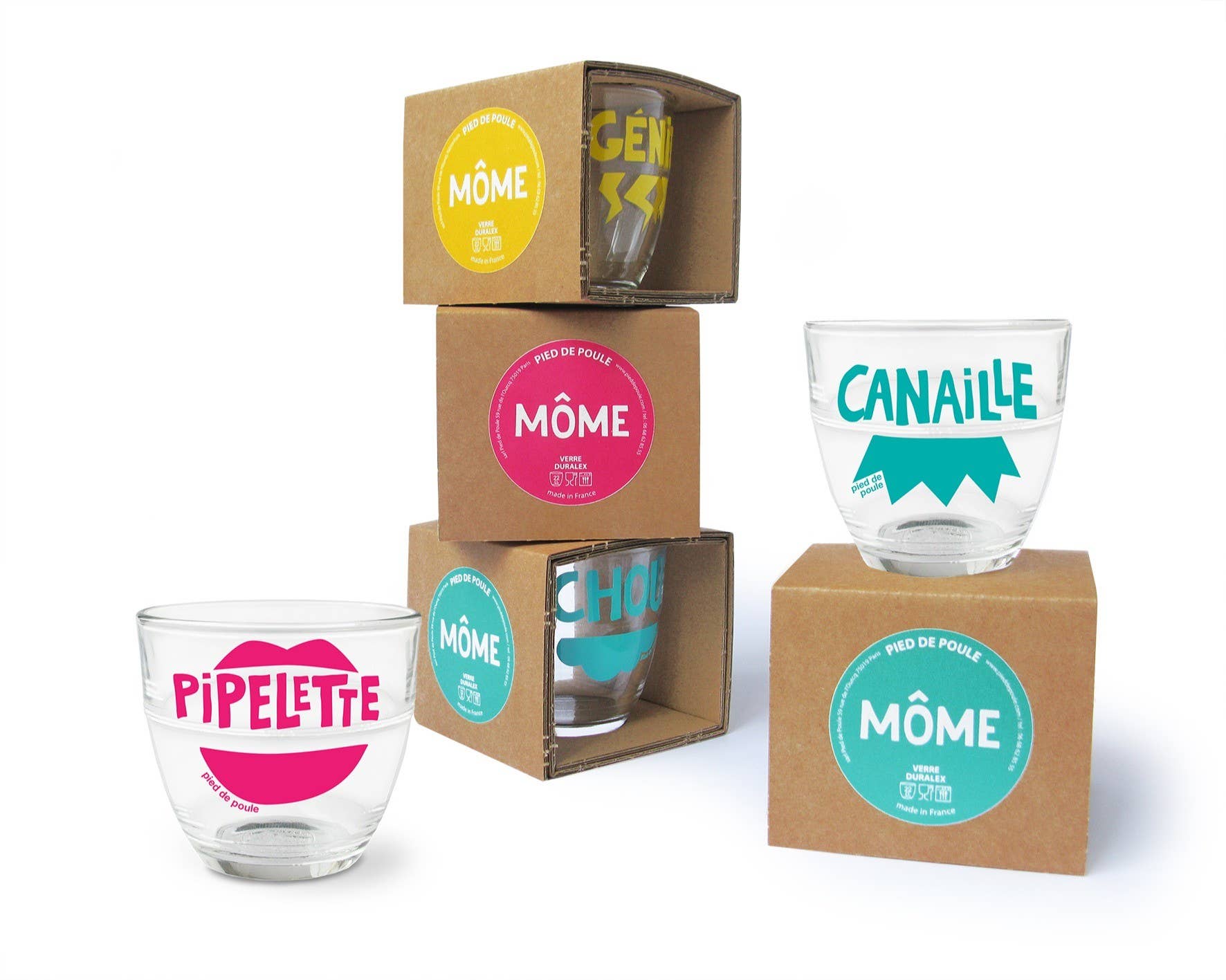 Pied De Poule - Wholesale Drinking Glass/Cup - Duralex Gigogne Glass - CANAILLE VERT3