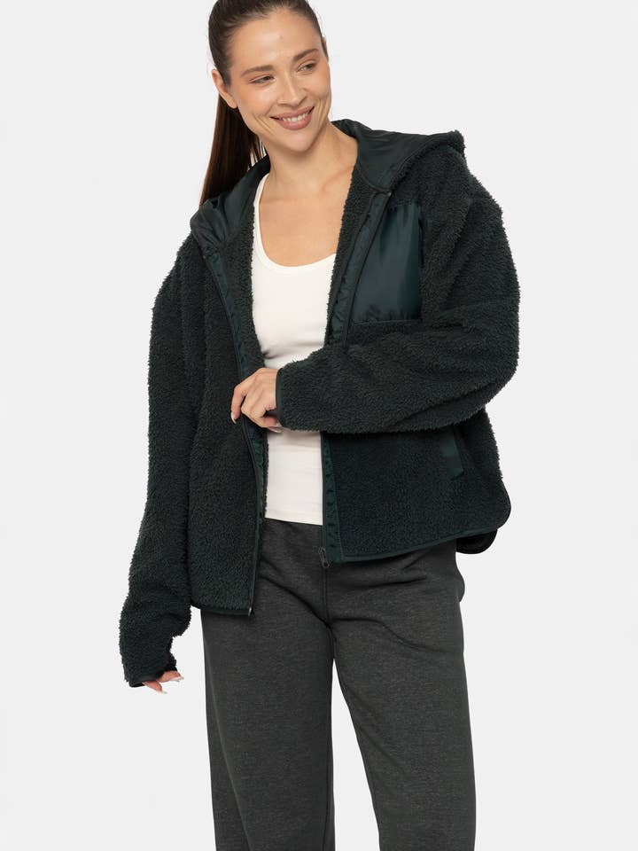 Mono B - Wholesale Hoodie - Women's - Zip Up Sherpa Hoodie