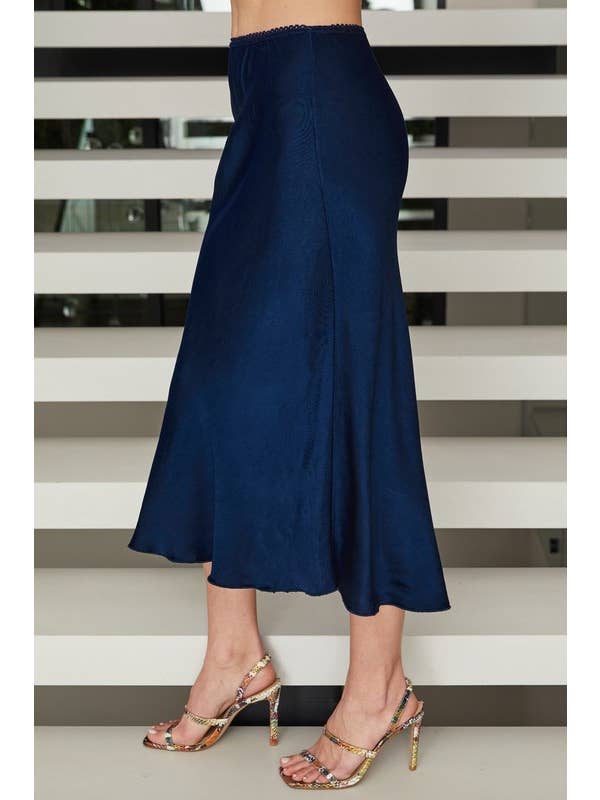 MILIO MILANO - Wholesale Skirt - Women's - SILKY SLIP SKIRT WITH LACE ELASTIC WAISTBAND  (9298/235110)17