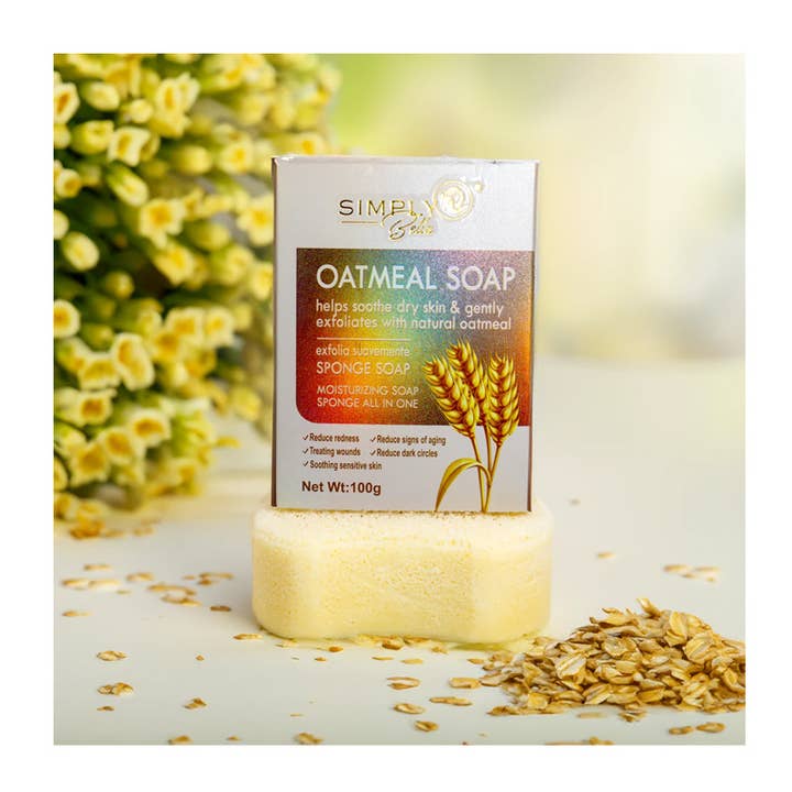 PINEAPPLE Beauty - Wholesale Bar Soap - Simply Bella SIM022 Oatmeal Sponge Soap - 12 pcs5