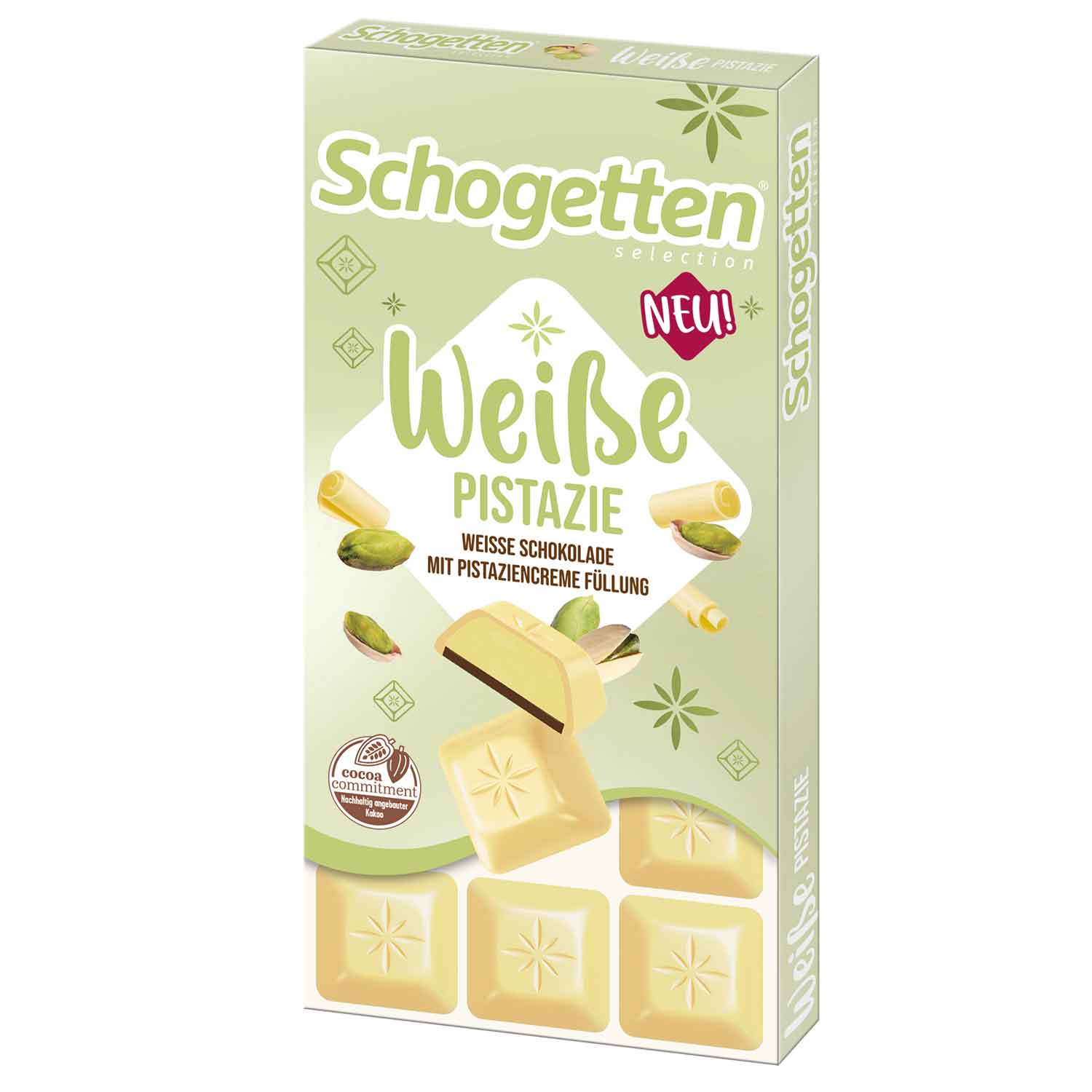 Global Bite Co - Vente Barre chocolatée - Schogetten Saveur Pistache Blanche 15pck x 100g (Allemagne)2