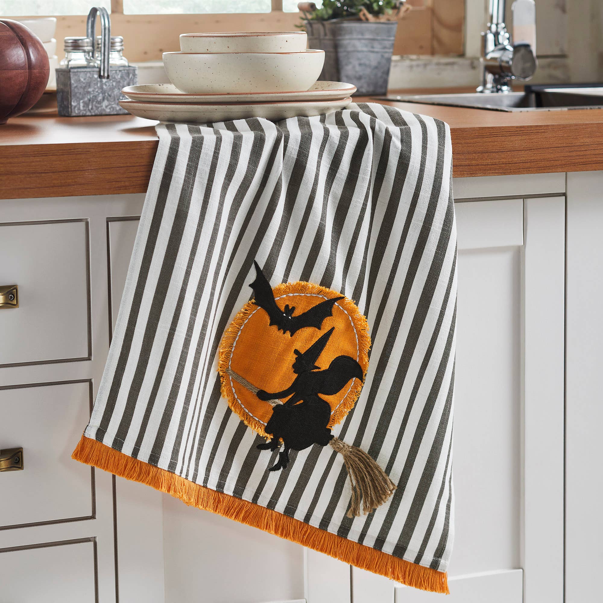 VHC Brands - Wholesale Tea Towel - Witching Hour Spooky Halloween Kitchen & Dish Towel, 19x28 Decorative Cotton Towel0