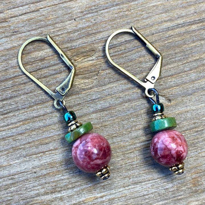 Street Dance Gemstone Leverback Earrings for wholesale by Cool Water Jewelry
