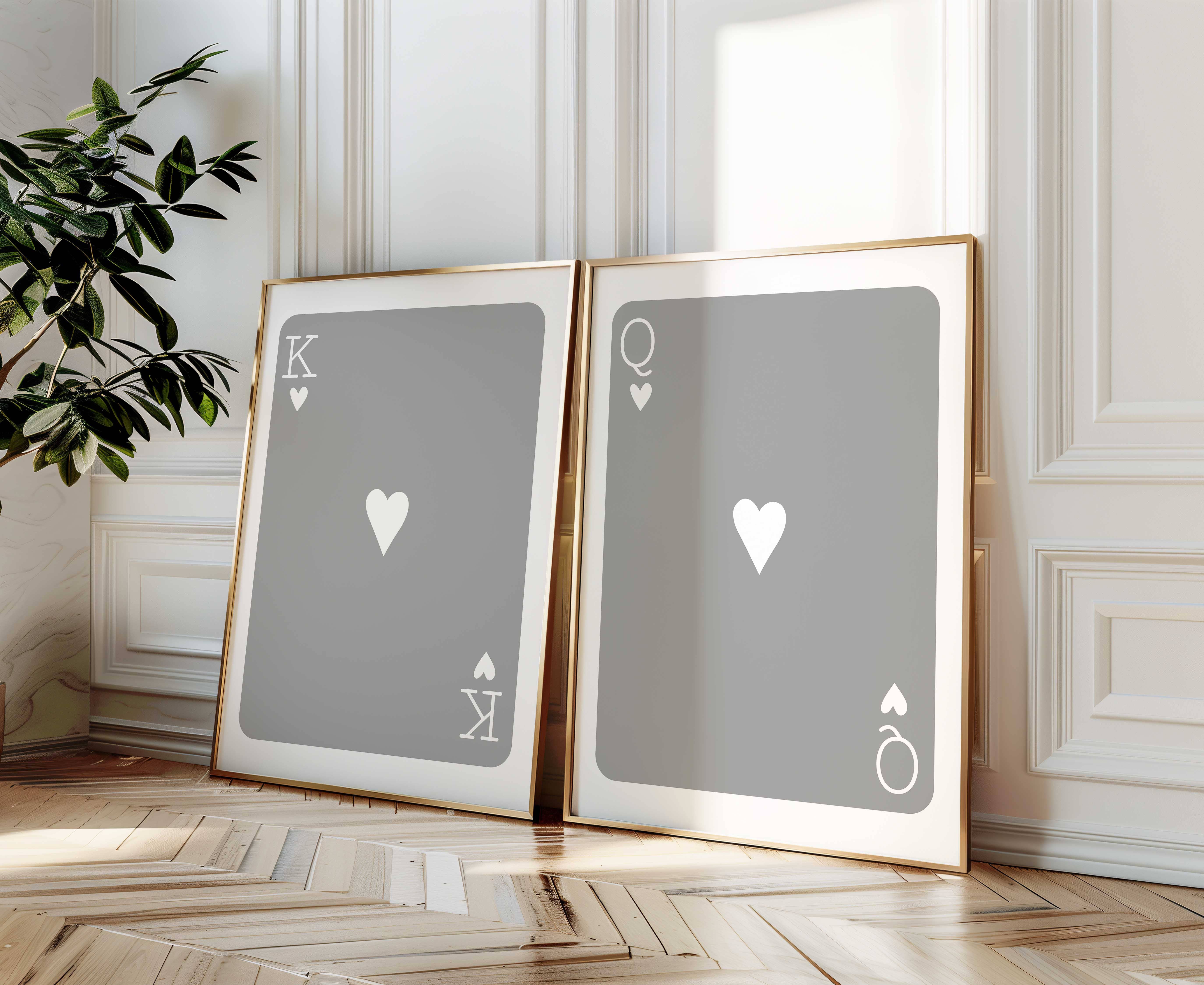 D'LUXE PRINTS - Wholesale Gallery Wall Set - King & Queen of Hearts – Modern Playing Card Print Set6