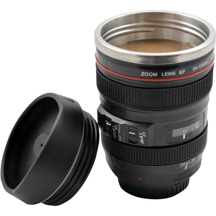 Original Source - Wholesale Insulated Mug/Tumbler - Camera Lens Mug with Stainless Steel Liner (Black)