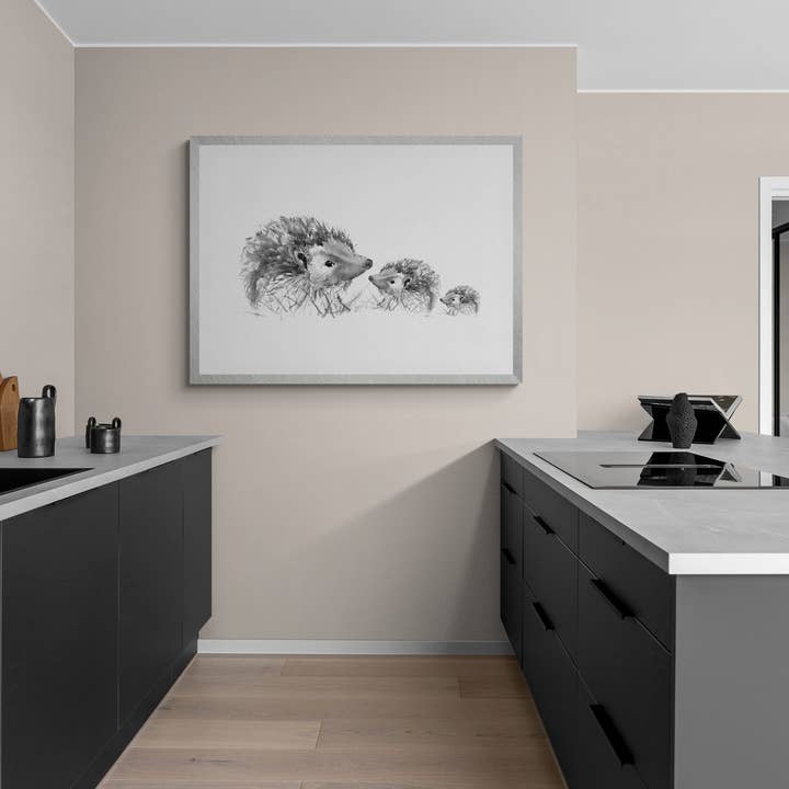 Impression encadrée de la famille Spike de hérissons pour la vente par Wendy Laverick