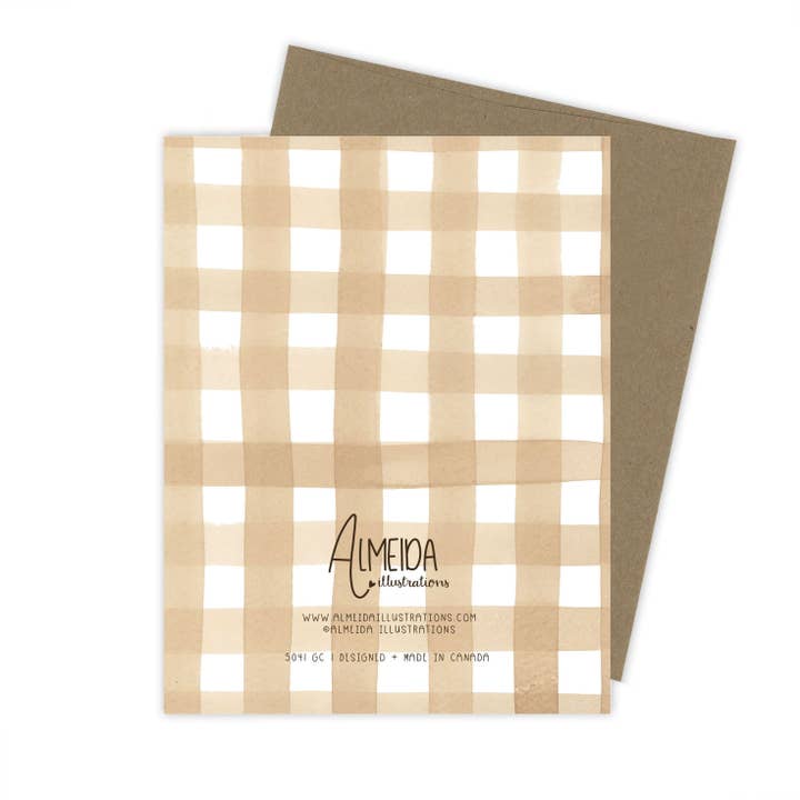 Almeida Illustrations - Wholesale Baby Card - Plaid Baby Shower Card | Goose Card2