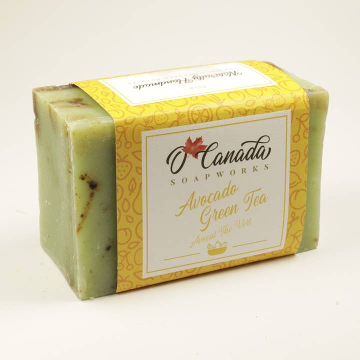 O'Canada Avocado Green Tea Soap Bar for wholesale by O'Canada Soapworks Inc