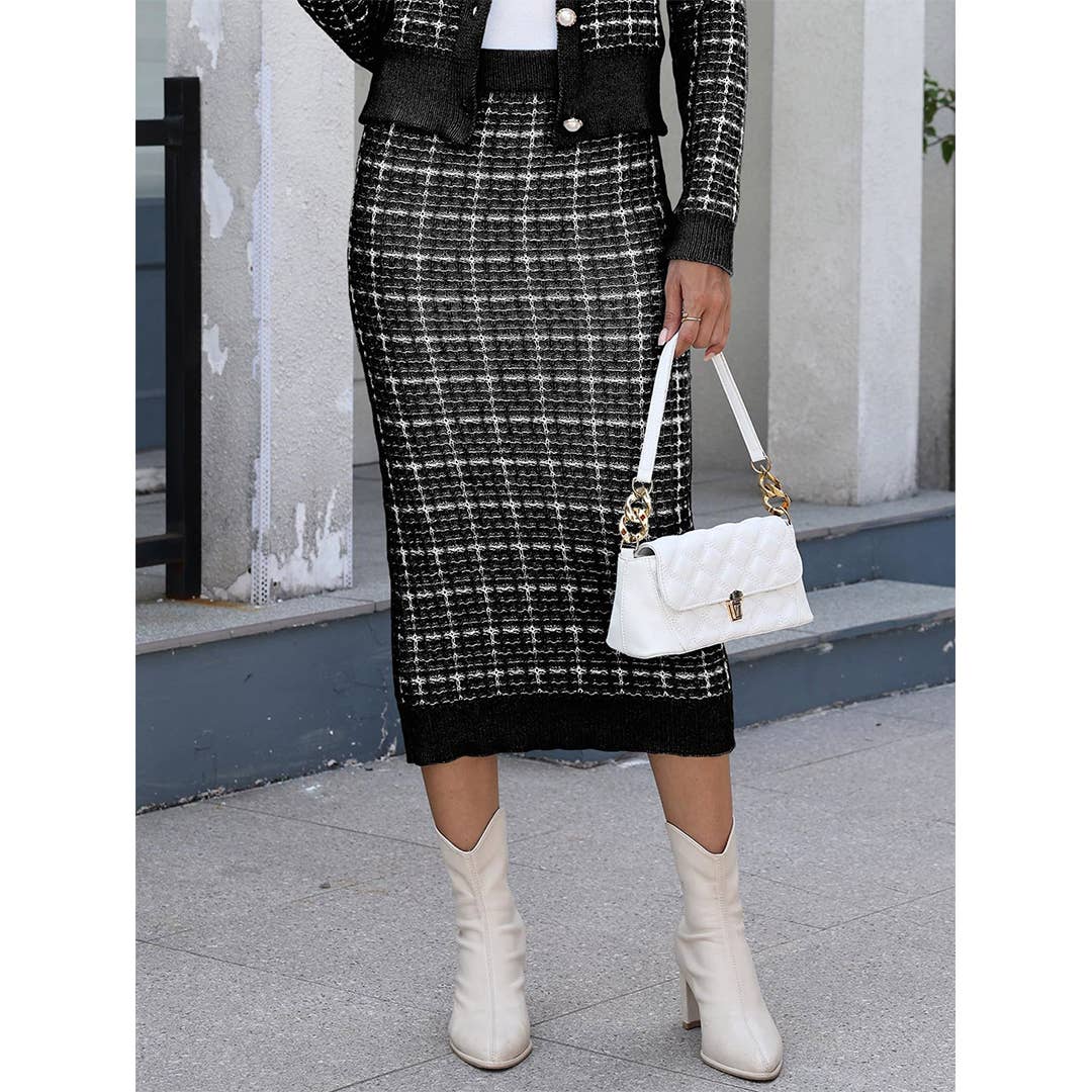 UNISHE - Wholesale Jurk - Dames - Dames Chanel-Stijl Mid-Lange Bodycon Trui Jurk OYM2174