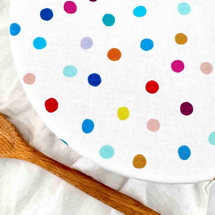 Reusable Dish Cover - Polka Dots for wholesale by Wild Clementine Co.