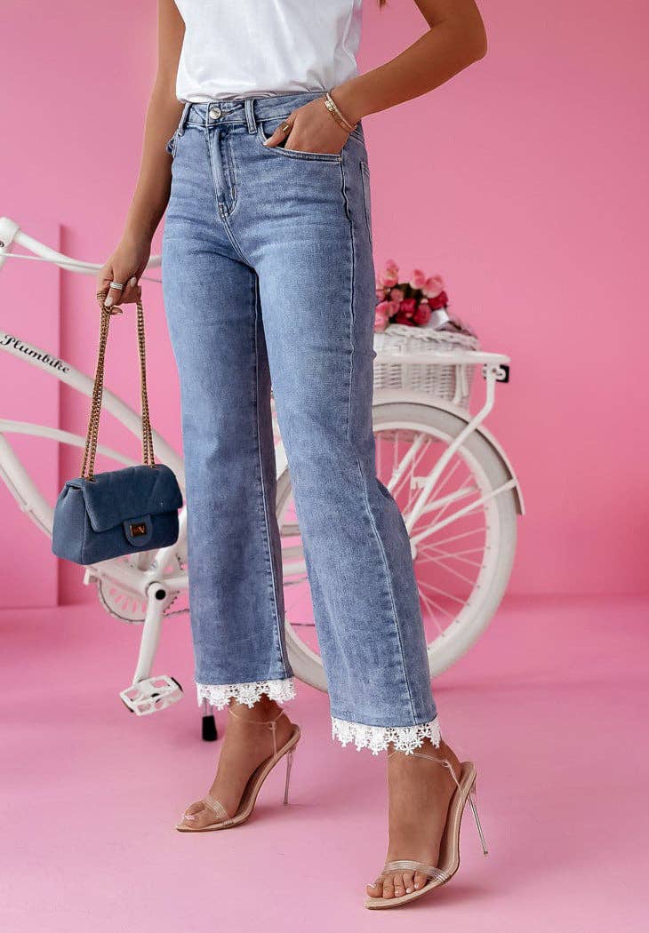 Light Blue 2025 NEW European HighWaisted Flare Jeans Chic Flared  Fresh for wholesale on Faire9