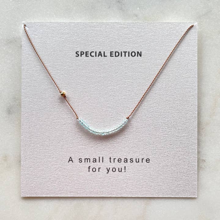 Apatite and Gold Row Necklace, Special Edition for wholesale by Soulsilk