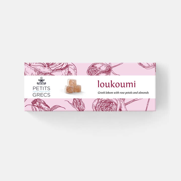Loukoumi - Greek delight with rose petals & almonds for wholesale by PETITS GRECS P.C.
