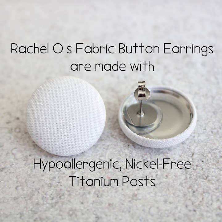 Rachel O's - Wholesale Stud/Post Earrings - Bold 7/8 Inch Sunflower Fabric Button Earrings