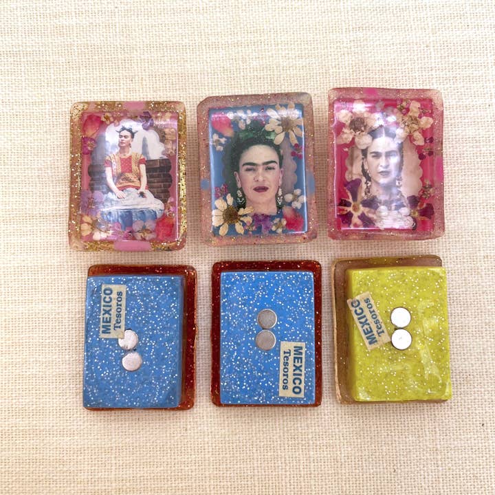 Tesoros Trading Company - Wholesale Magnet - Frida Floral Magnet, Mexico1