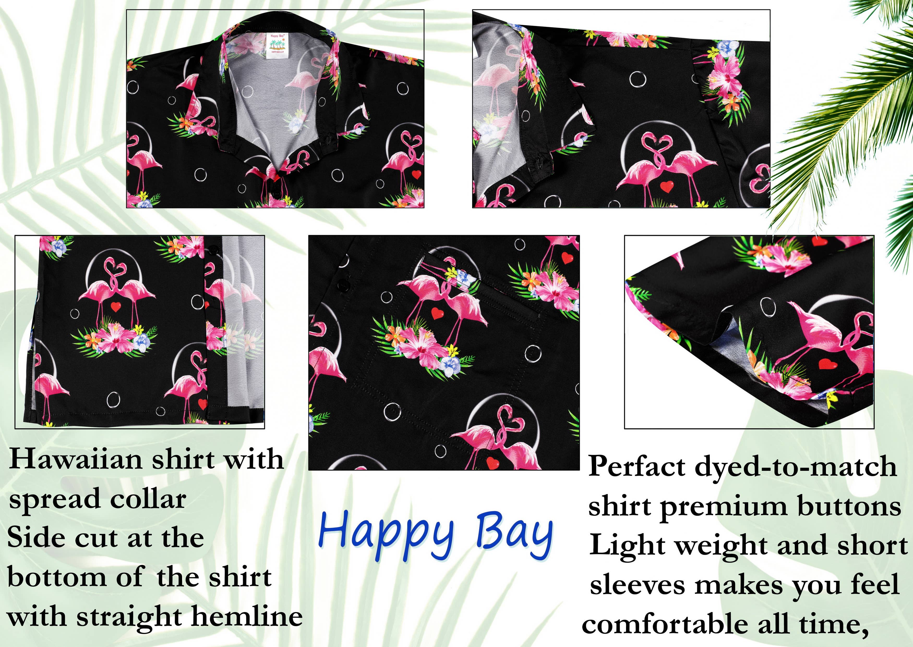 HAPPY BAY Men's Holiday Beach Shirts M Valentine Coal for wholesale on Faire3