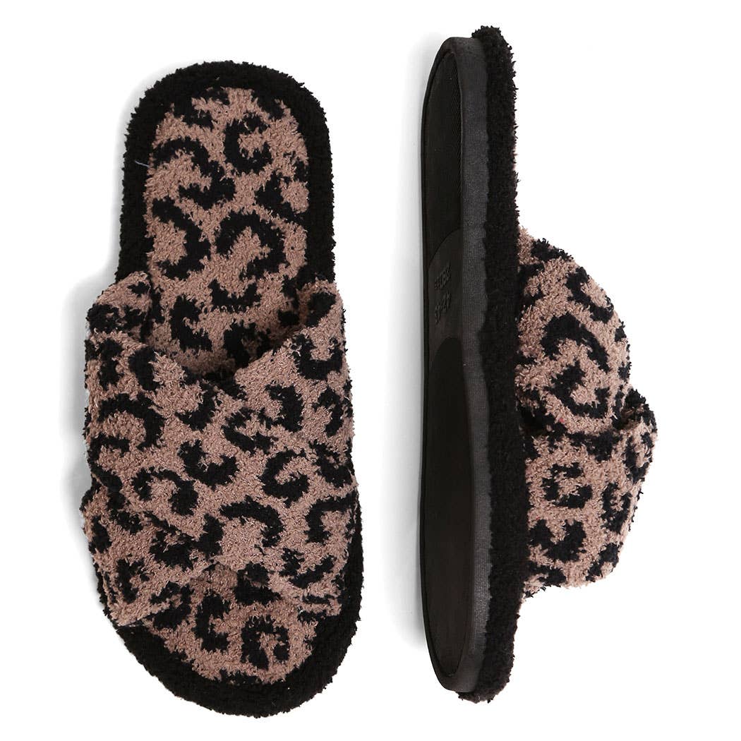 Fashion City - Wholesale Slippers - Women's - Luxury Soft Crossover Leopard Pattern Slipper0
