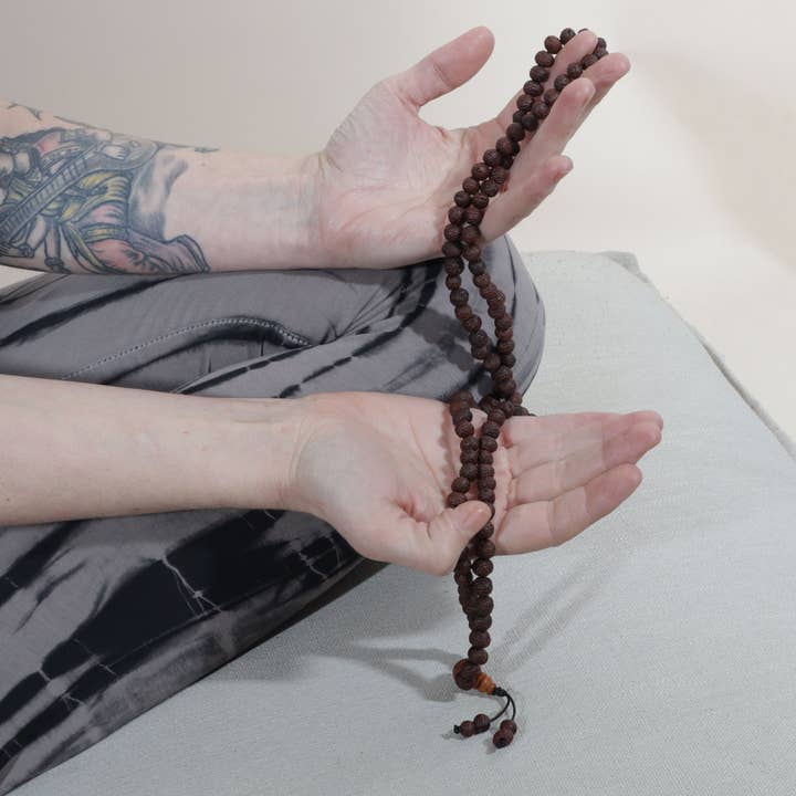 Tribal Trade GmbH - Wholesale Bib Necklace - Prayer chain Raktu beads dark brown necklace mala chain4