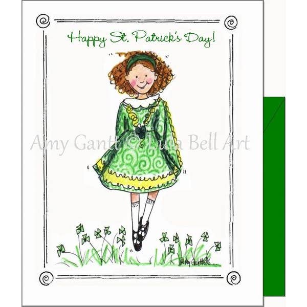 St. Patrick's - Irish Dancer Greeting Card for wholesale by Lula Bell Cards and Gifts