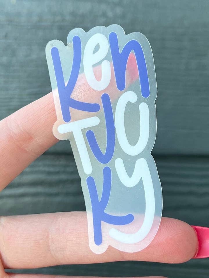 Kentucky Clear Waterproof Sticker for wholesale by Abbie B. Designs Co.