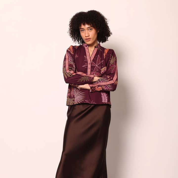 WINE FLORA ASHLEY TOP for wholesale by Maude-Vivante