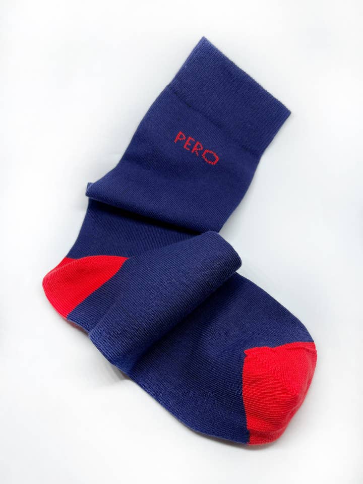 PERO|PERO - Wholesale Socks - Unisex - NAVY & RED3