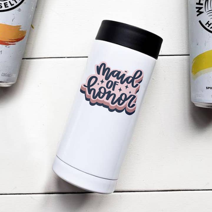 MAID OF HONOR - Tall Can Cooler BRUIDS, BRUILOFT FEEST voor wholesale door From Us To You Co. Handmade Goods