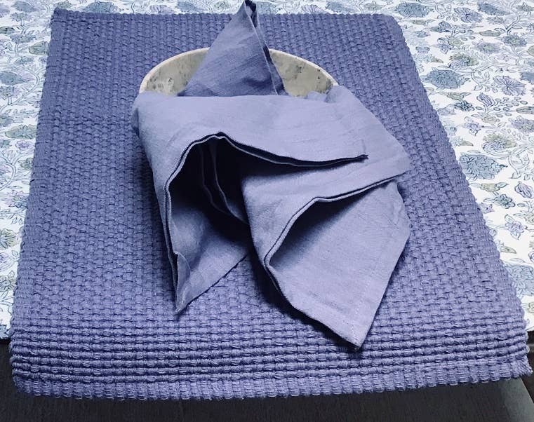 natural habitat - Wholesale Placemat - Tablemats Woven Homespun Solid Frnch Blu1