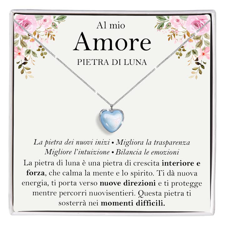 Moonstone Necklace in 925 Sterling Silver - To My Love (Copy) for wholesale by DINAWeb Srls