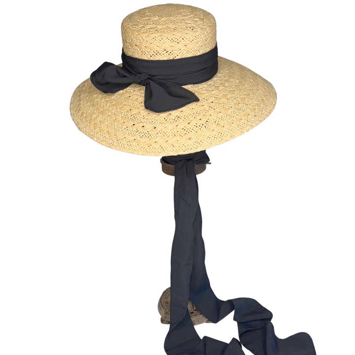 Scarf Boater Hat for wholesale by Kathy Jeanne Millinery